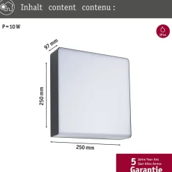 Paulmann Væglampe Med Sensor > LED udendørs væglampe Azalena, sensor, antracit