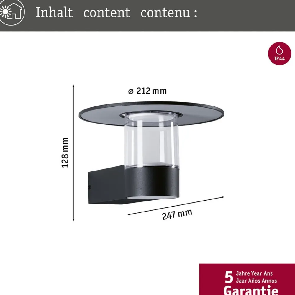 Paulmann Væglampe Med Sensor > LED udendørs væglampe Sienna, aluminium, sensor