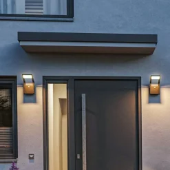 Væglampe Med Sensor ^ Paulmann LED udendørs væglampe Juntea, aluminium, antracit, sensor
