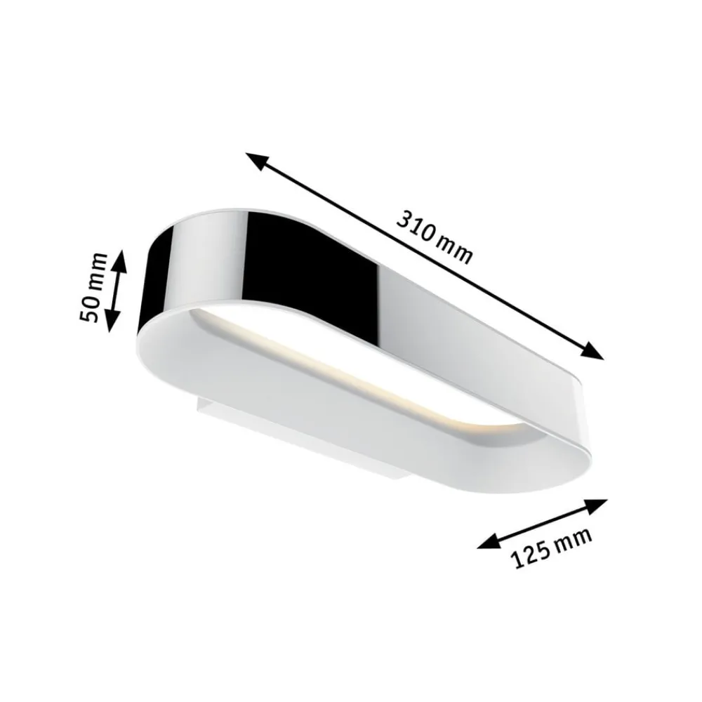 Paulmann Væg- Og Spejllamper > LED-væglampe Agena, krom 31 cm IP44 dæmpbar