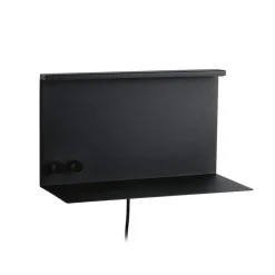Væglamper ^ Paulmann LED-væglampe Jarina sort 35 cm hylde USB-port