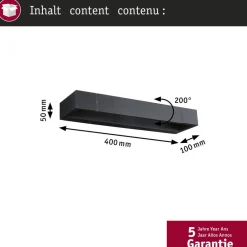 Paulmann Væg- Og Spejllamper > LED-væglampe Lucille, sort, 40 cm IP44 dæmpbar