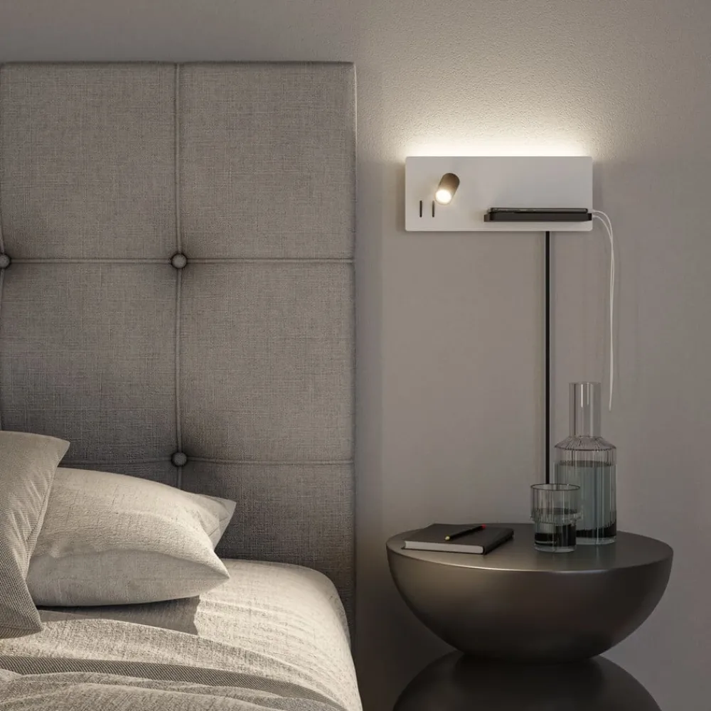 Væglamper|Væglamper ^ Paulmann LED-væglampe Serra, sort, 2.700K, højre