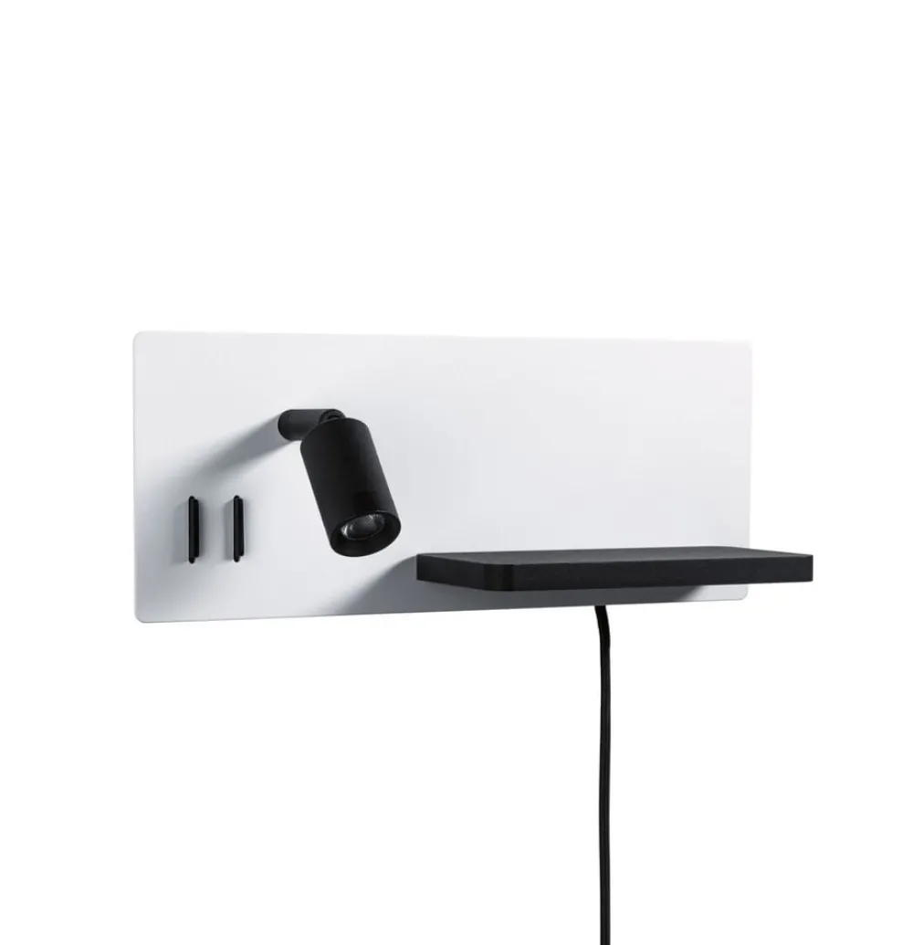 Væglamper|Væglamper ^ Paulmann LED-væglampe Serra, sort, 2.700K, højre