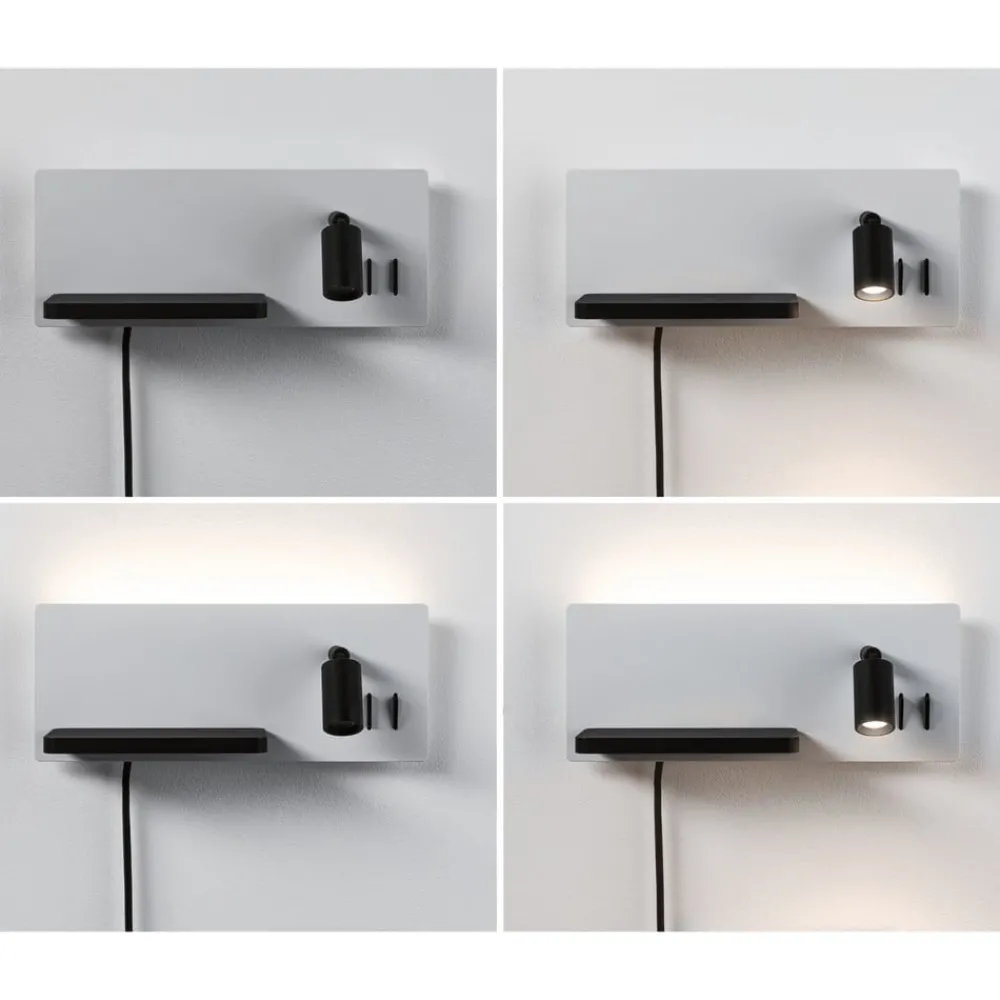 Væglamper|Væglamper ^ Paulmann LED-væglampe Serra, sort, 2.700K, højre