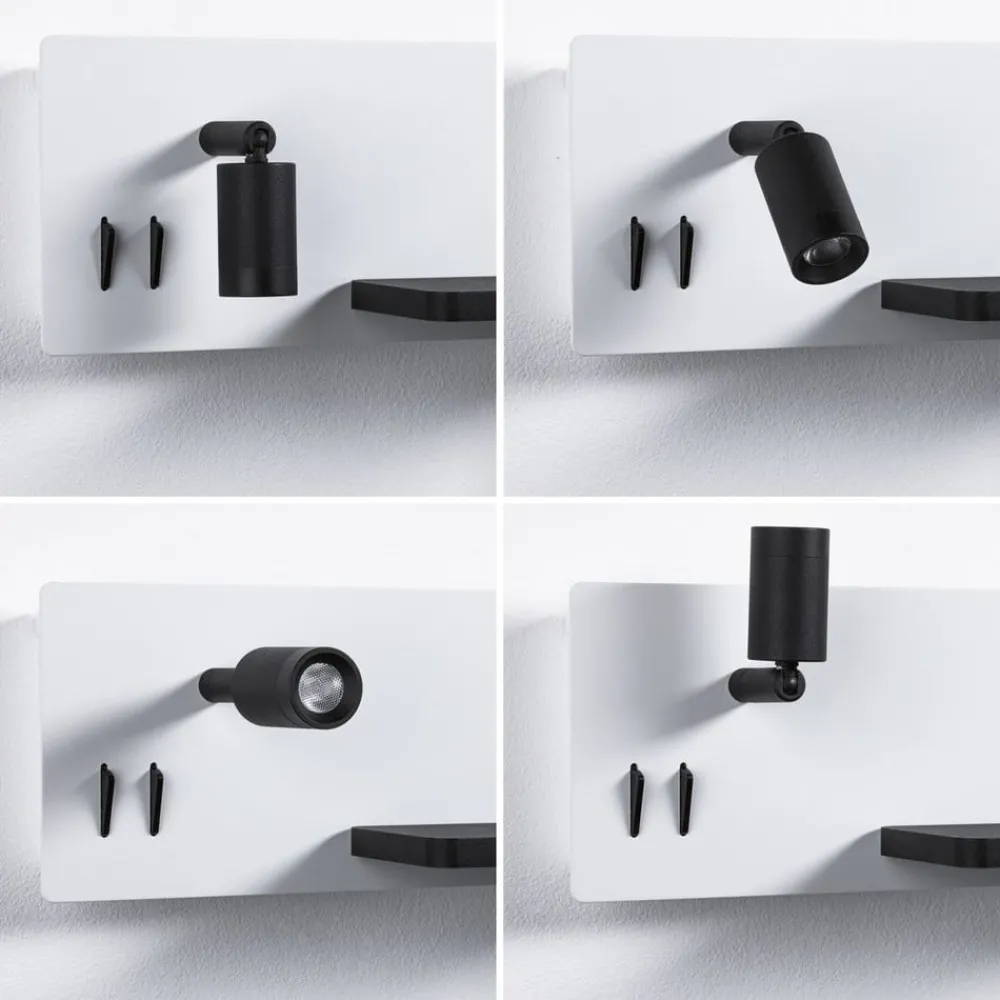 Væglamper|Væglamper ^ Paulmann LED-væglampe Serra, sort, 2.700K, højre