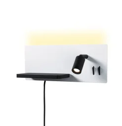Væglamper ^ Paulmann LED-væglampe Serra, venstre, USB-C, hvid/sort