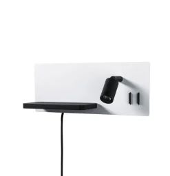 Væglamper ^ Paulmann LED-væglampe Serra, venstre, USB-C, hvid/sort