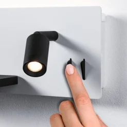 Væglamper ^ Paulmann LED-væglampe Serra, venstre, USB-C, hvid/sort