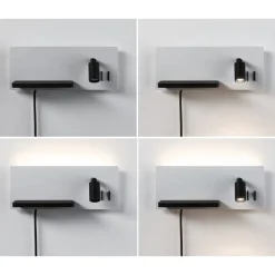Væglamper ^ Paulmann LED-væglampe Serra, venstre, USB-C, hvid/sort