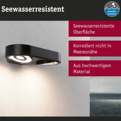Væglampe Med Sensor|Væglamper ^ Paulmann LED-væglampe Silma antracit 2 lyskilder IP44