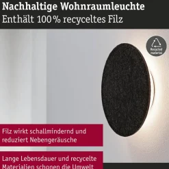 Paulmann Væglamper > LED-væglampe Tulga, Ø 20 cm, antracit, filt