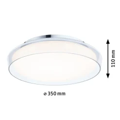 Paulmann Loftlamper|Loftlamper > Luena LED-loftlampe, IP44, krom, Ø 35 cm