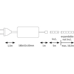 Dekorationsbelysning|Led Strips ^ Paulmann MaxLED 500 basissæt IP20 varmhvid 5 m