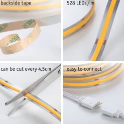 Dekorationsbelysning|Led Strips ^ Paulmann MaxLED 1000 COB Basis IP20 varmhvid, 3m