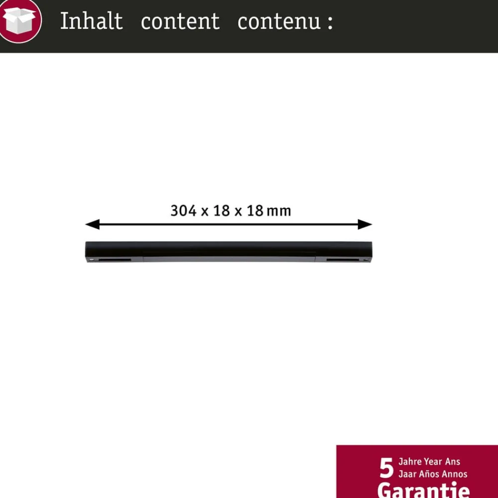 Skinnesystem ^ Paulmann Midtestrøm URail Zigbee, sort mat, lang