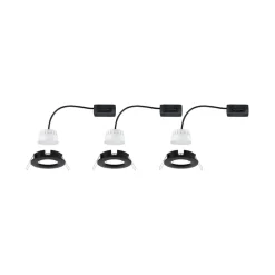 Spotlights ^ Paulmann Nova Coin sæt med 3, rund, stiv, sort