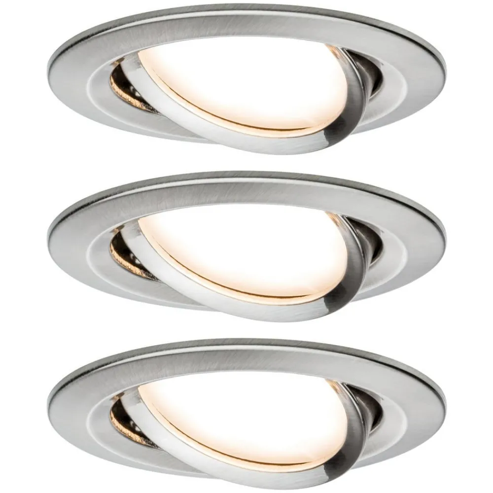 Paulmann Indbygningsspots|Spotlights > Nova LED-spot 3 stk. drejelig, jern
