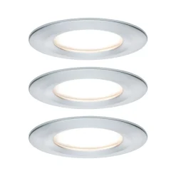 Indbygningsspots ^ Paulmann Nova LED-spot, 3 stk, runde, stive, alu