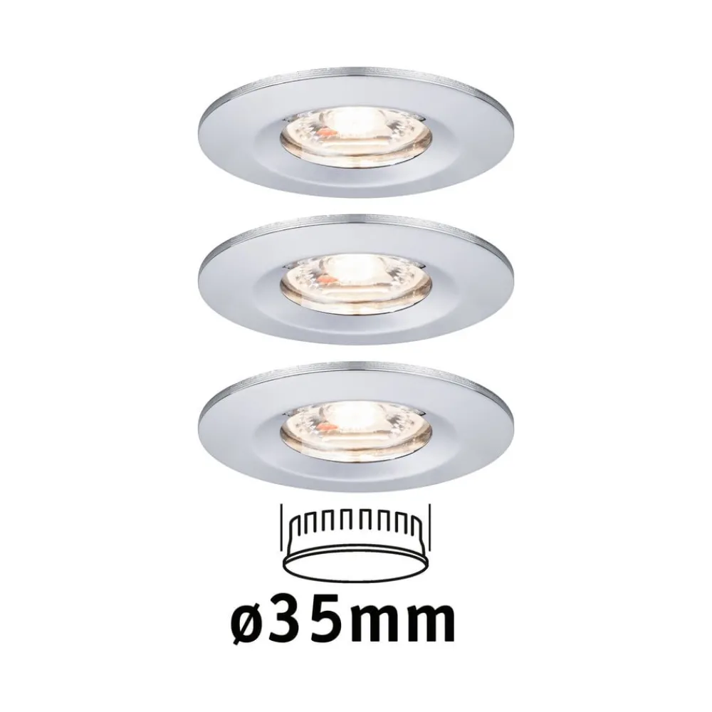 Paulmann Loftlamper|Indbygningsspots > Nova mini indb.-spot, sæt med 3 IP44 krom