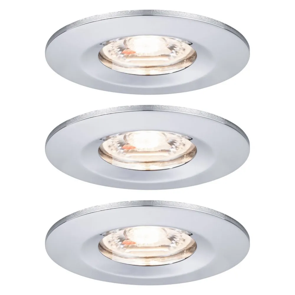 Paulmann Loftlamper|Indbygningsspots > Nova mini indb.-spot, sæt med 3 IP44 krom