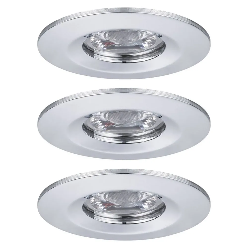 Paulmann Loftlamper|Indbygningsspots > Nova mini indb.-spot, sæt med 3 IP44 krom