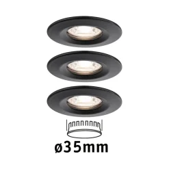 Indbygningsspots ^ Paulmann Nova Mini indbygningsspot, 3, stift, sort
