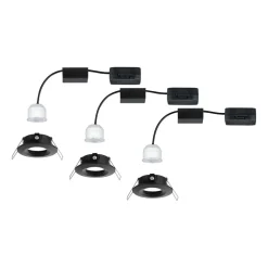 Indbygningsspots ^ Paulmann Nova Mini indbygningsspot, 3, stift, sort