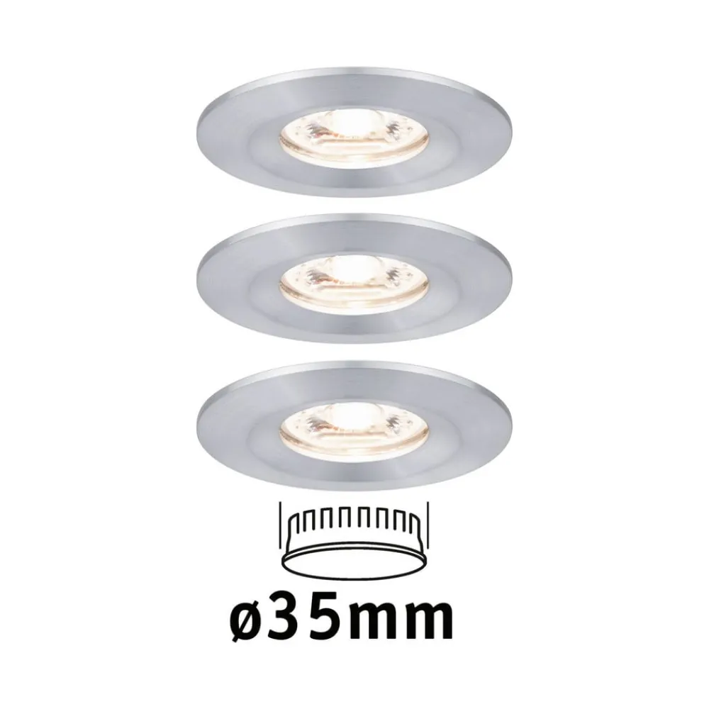 Paulmann Loftlamper|Indbygningsspots > Nova mini spot, sæt med 3 IP44 alu