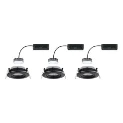 Paulmann Loftlamper|Indbygningsspots > Nova Plus Coin 3 stk IP65 2.700K sort