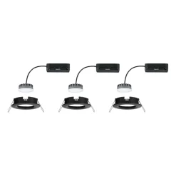 Paulmann Loftlamper|Indbygningsspots > Nova Plus Coin 3 stk IP44 2.700K sort