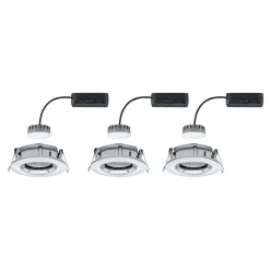 Paulmann Loftlamper|Indbygningsspots > Nova Plus LED-spot, 3 stk, rundt, krom