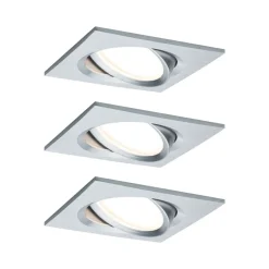 Paulmann Indbygningsspots > Nova Plus LED-spot, 3 stk, kantet, alu