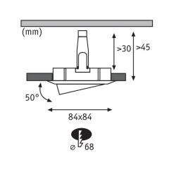 Paulmann Indbygningsspots > Nova Plus LED-spot, 3 stk, kantet, alu