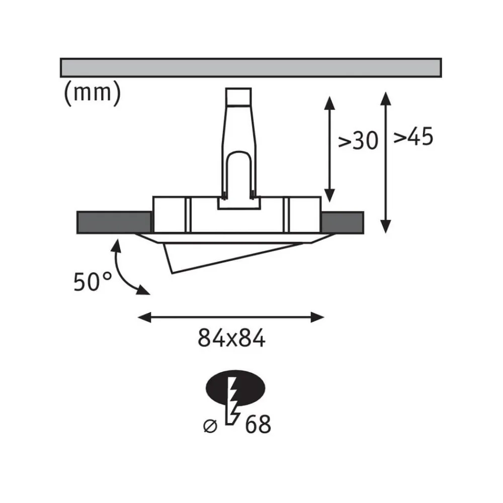 Paulmann Indbygningsspots > Nova Plus LED-spot, 3 stk, kantet, alu