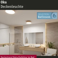 Paulmann Loftlamper > Oka LED-loftlampe IP44 CCT trælook