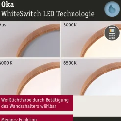 Paulmann Loftlamper > Oka LED-loftlampe IP44 CCT trælook