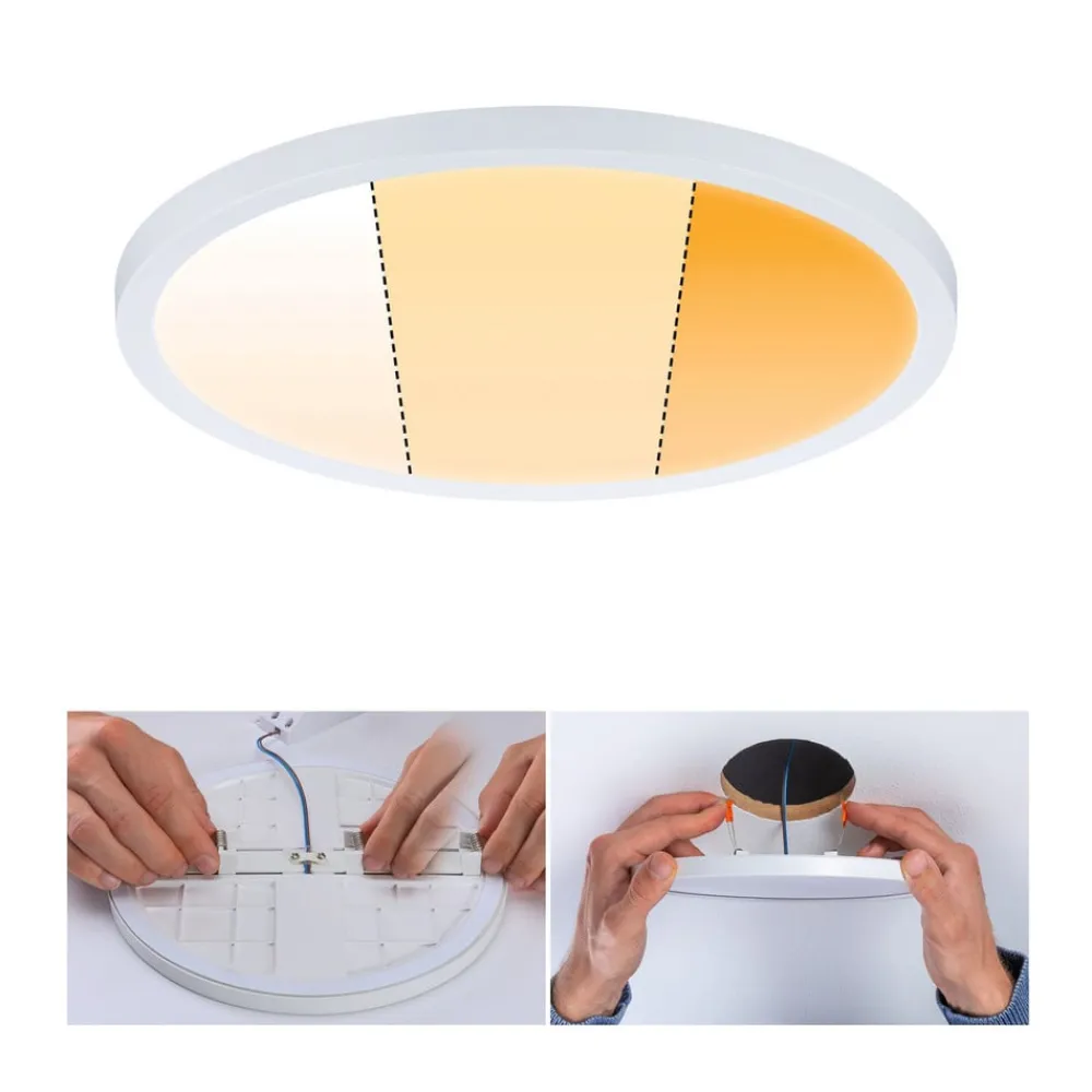 Paulmann Loftlamper|Indbygningsspots > panel Areo dim to warm rund hvid 23 cm