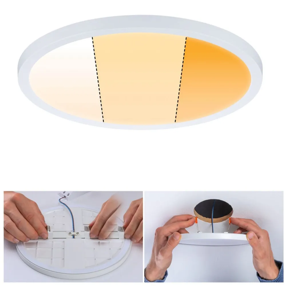 Paulmann Loftlamper|Indbygningsspots > panel Areo dim to warm rund hvid 23 cm