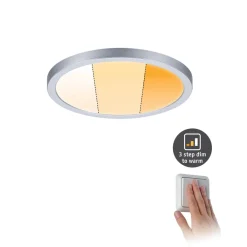 Paulmann Loftlamper|Indbygningsspots > panel Areo dim to warm rund krom 17,5 cm