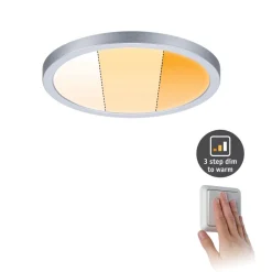 Paulmann Loftlamper|Indbygningsspots > panel Areo dim to warm rund krom 17,5 cm