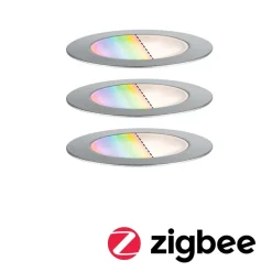 Nedgravet Udebelysning|Udendørs Spot ^ Paulmann Plug & Shine Indbygningsspot Gulv 3 RGBW ZigBee