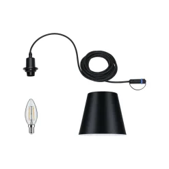 Paulmann Udendørs Pendellamper|Terrassebelysning > Plug & Shine LED-pendellampe Kofia E14, aluminium