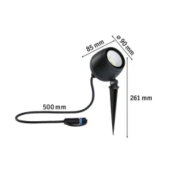 Paulmann Udendørs Spot > Plug & Shine LED-spot Kikolo, ZigBee, 2.200 K