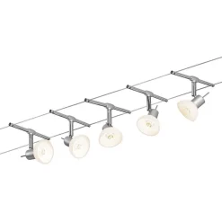 Paulmann Arbejdsrum/Kontor > Sheela wiresystem, 5 lyskilder, mat krom