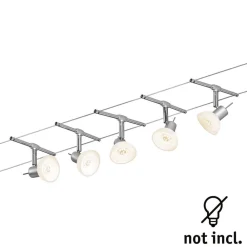 Paulmann Arbejdsrum/Kontor > Sheela wiresystem, 5 lyskilder, mat krom
