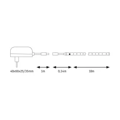Paulmann Dekorationsbelysning|Led Strips > SimpLED stripe-sæt, 17 W, RGB, 10 m
