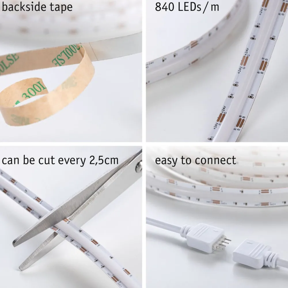 Dekorationsbelysning|Led Strips ^ Paulmann SimpLED Strip sæt COB RGB 1,5 m