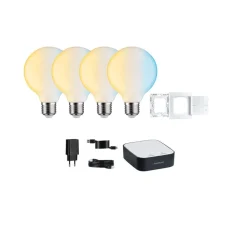 Paulmann Dæmpbar Led-Pære|Smarte Lyskilder > Smart Home-sæt ZigBee 4x E27 7W LED G95 mat CCT