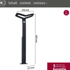 Paulmann Gadebelysning > Smart vejlampe Alara, CCT, antracit IP44